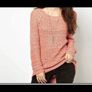 Free People Star Dune Peach HiLow Sweater
